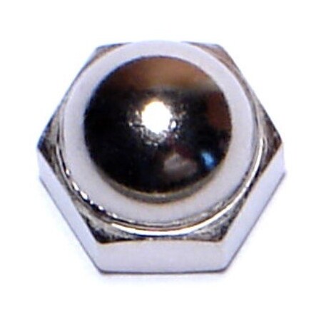 Midwest Fastener Acorn Nut, 1/4"-20, Steel, Nickel Plated, 12 PK 38701